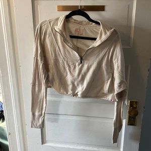 FP Movement cropped oversized sweatshirt cream color size S